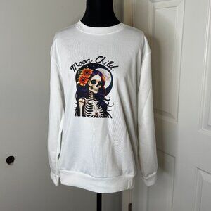Moon Child White sweatshirt, Size Medium